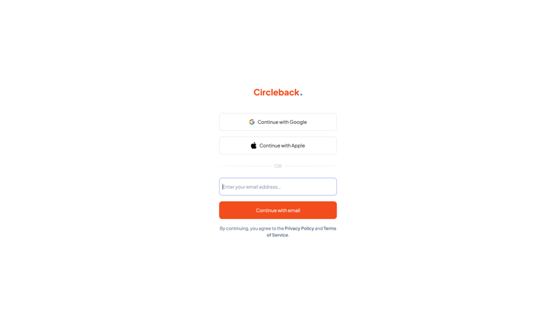 Circleback
			     ux ui design