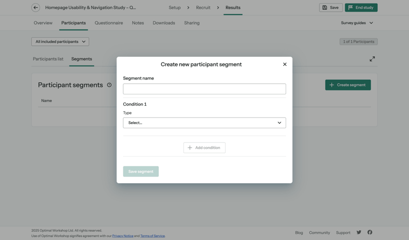 Optimal screen example