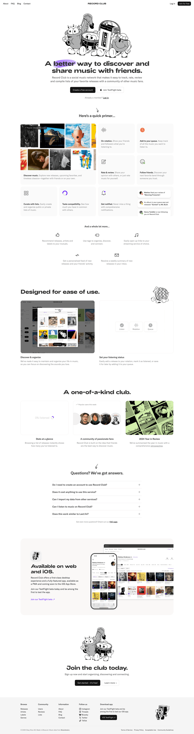 Record club
			      ux ui design