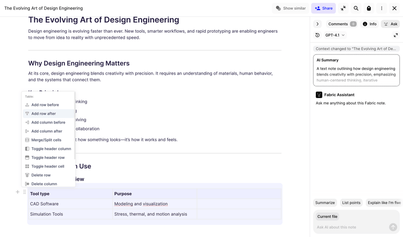 Fabric screen example