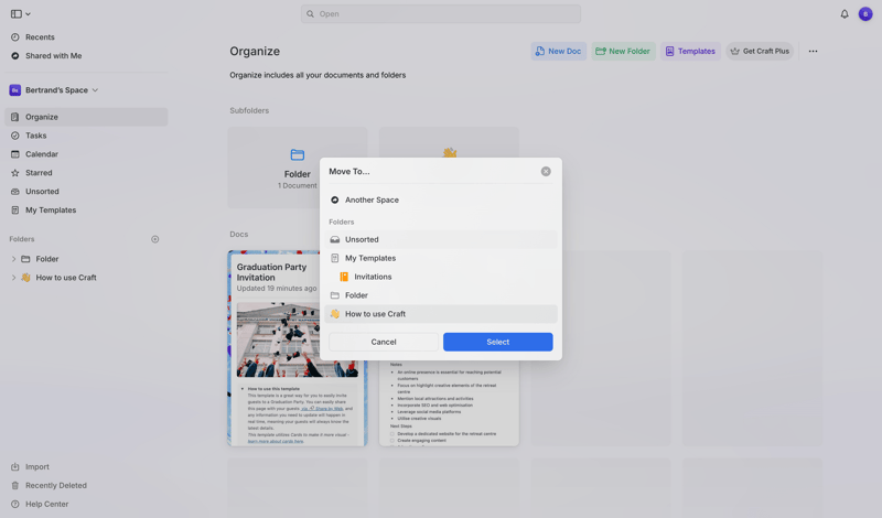 Craft screen example