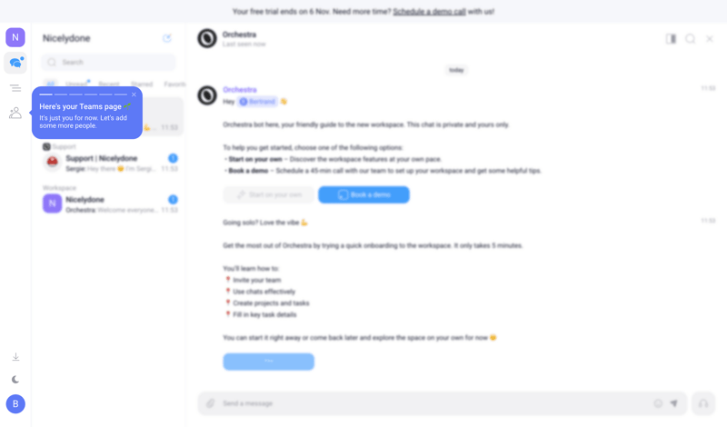 Orchestra screen example