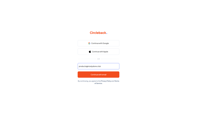 Circleback
			      ux ui design