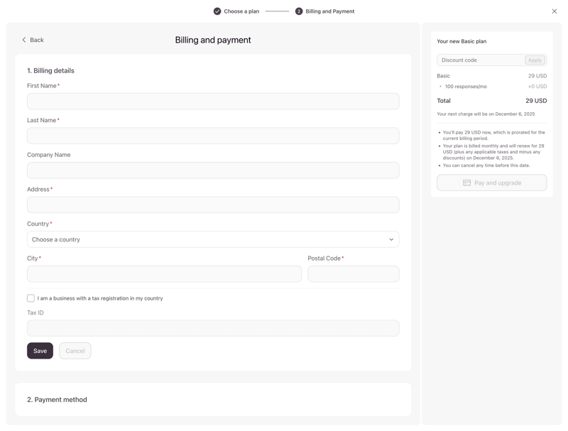 Typeform screen example