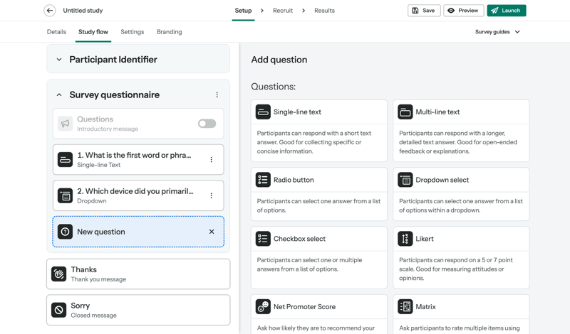 Optimal screen example