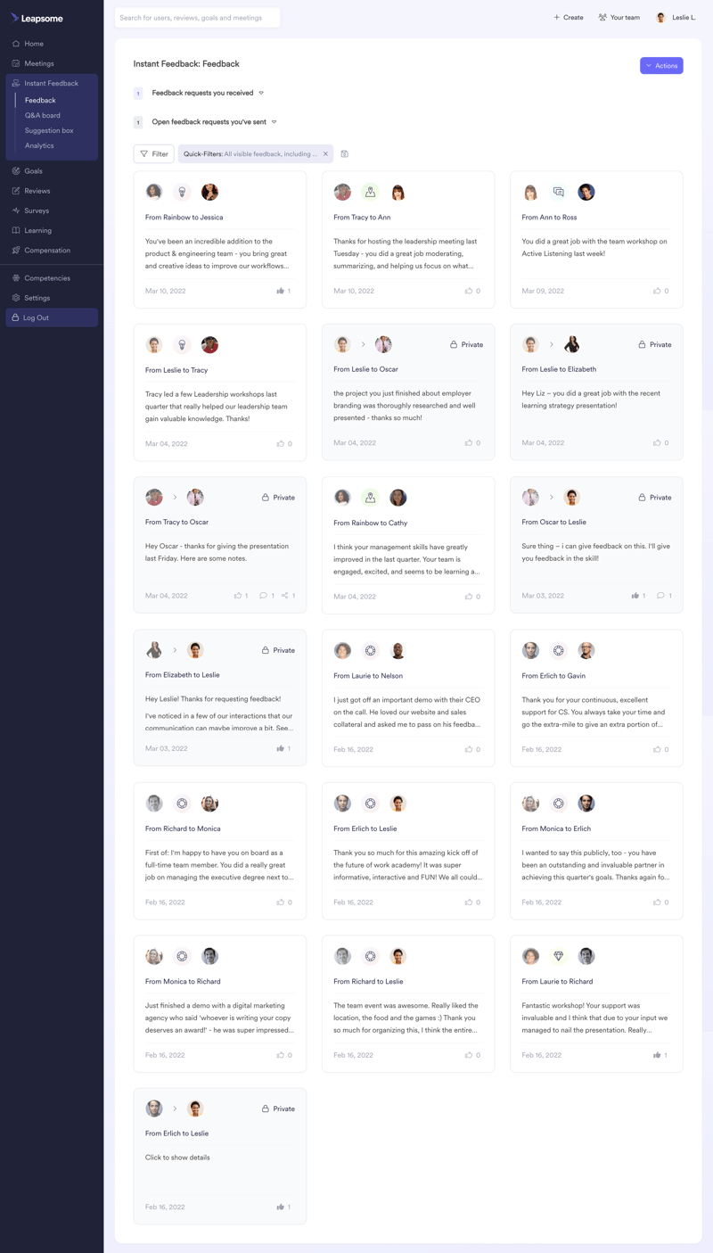 Leapsome
			      ux ui design