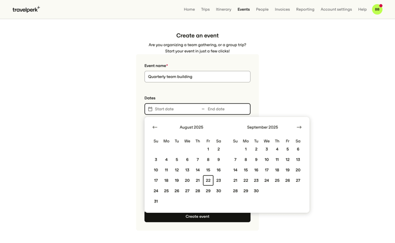 Travelperk screen example