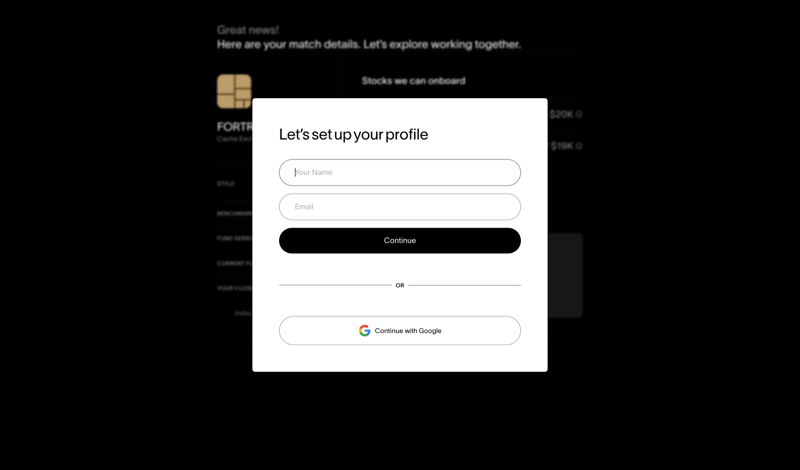 Cache screen example