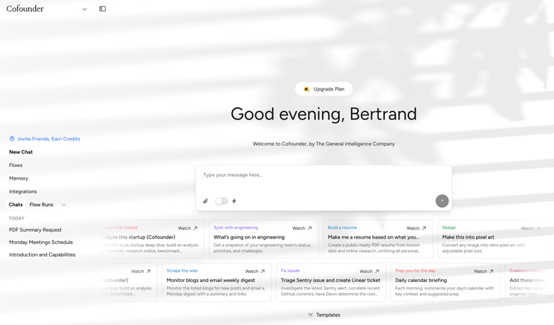Cofounder screen example