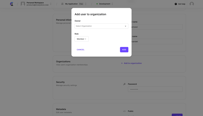 Clerk screen example