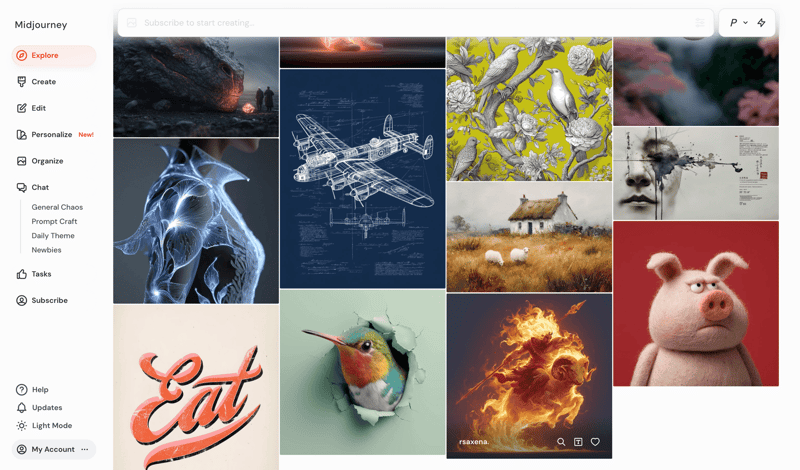 Midjourney screen example