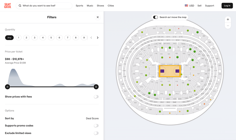 SeatGeek
			        ux ui design