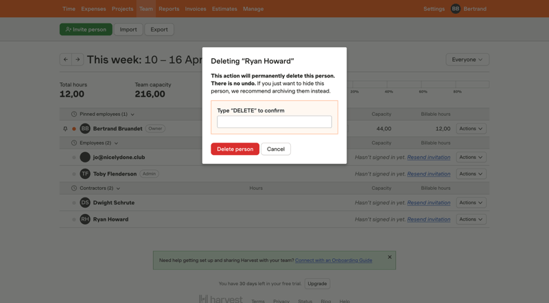 Harvest
			        ux ui design