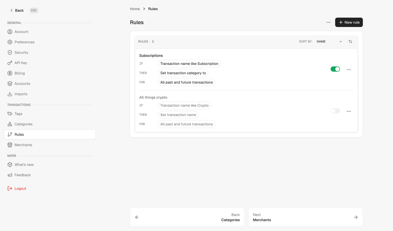 Maybe Finance screen example
