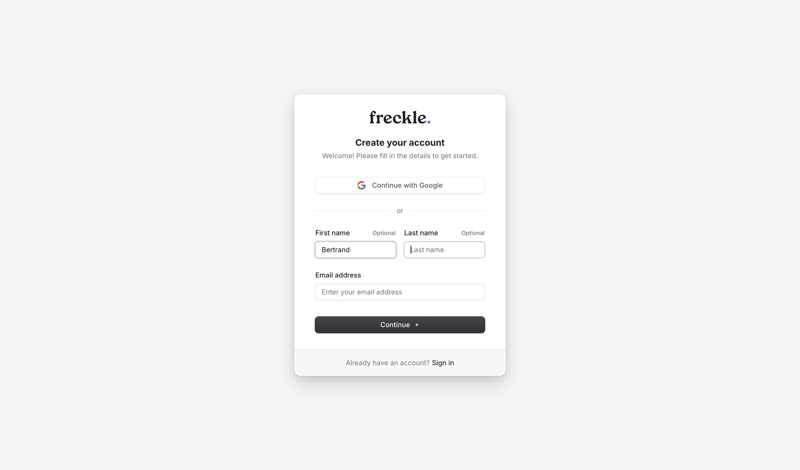 Freckle
			    ux ui design