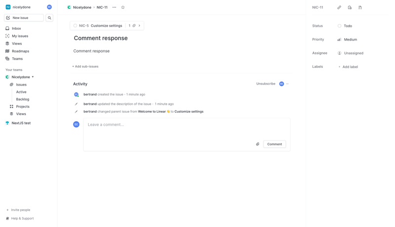 Linear viewing issue details screen example