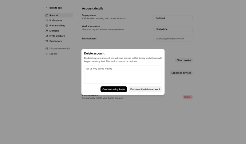 Anara screen example