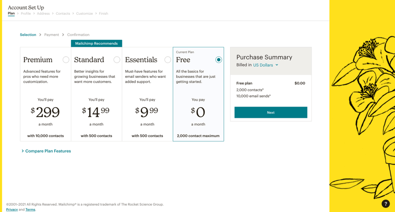 Mailchimp
			               ux ui design