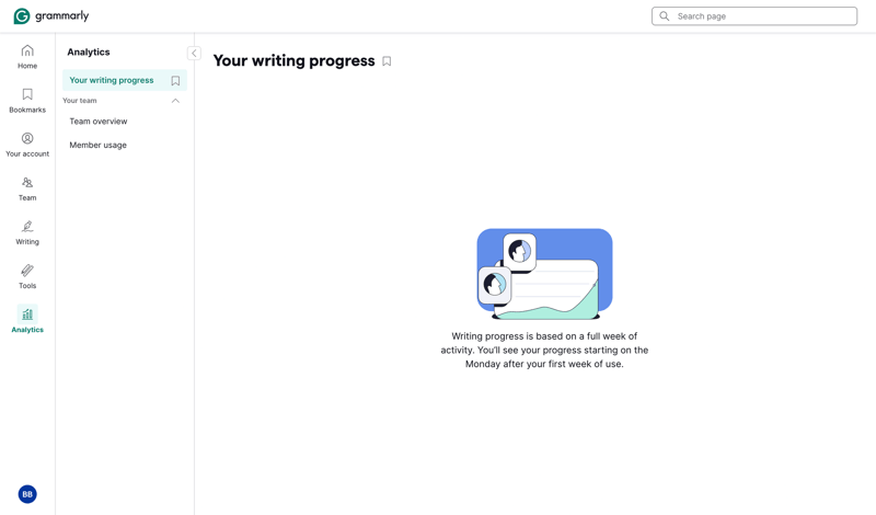 Grammarly screen example