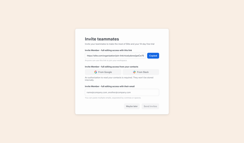 Slite
			  ux ui design