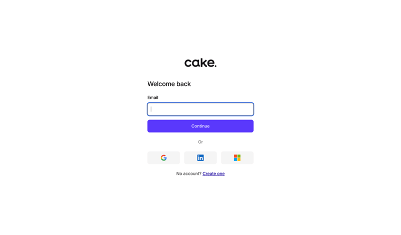 Cake screen example