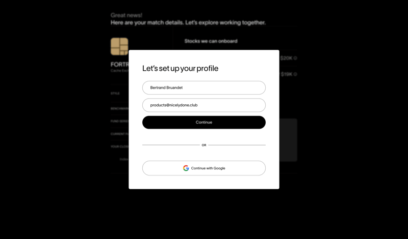 Cache screen example