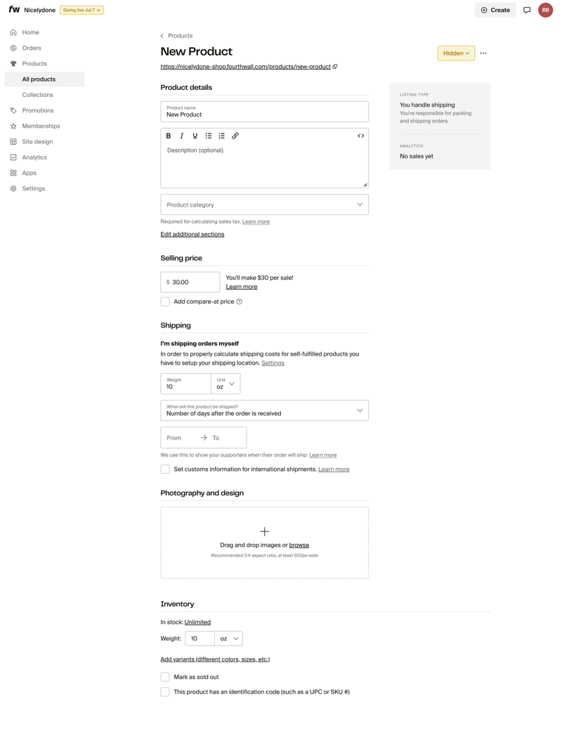 Fourthwall screen example