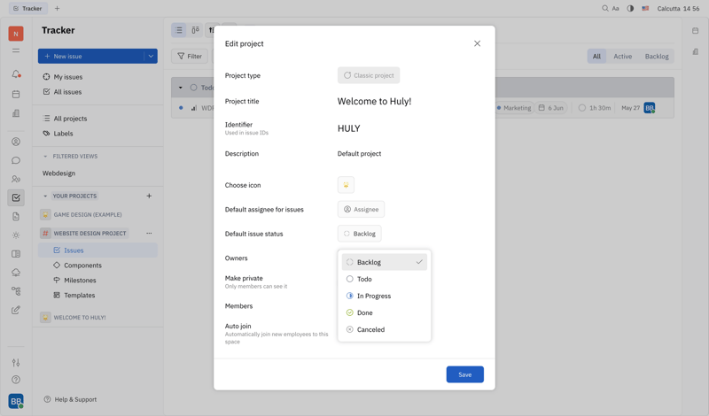 Huly
			          ux ui design