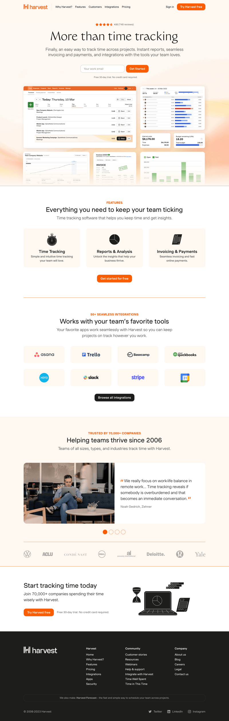 Harvest
page example