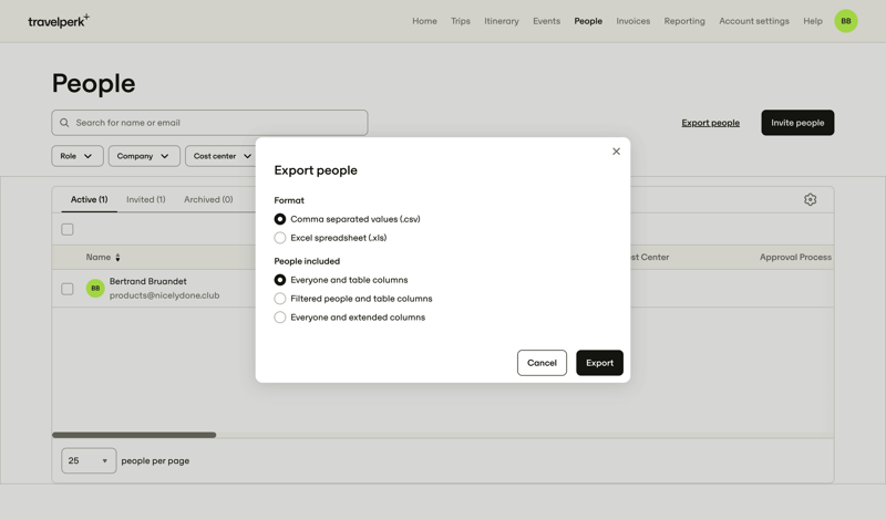 Travelperk screen example