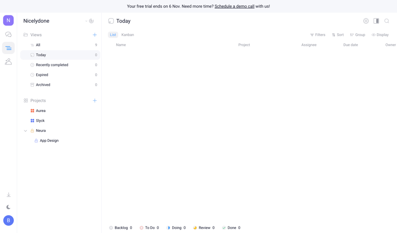 Orchestra screen example
