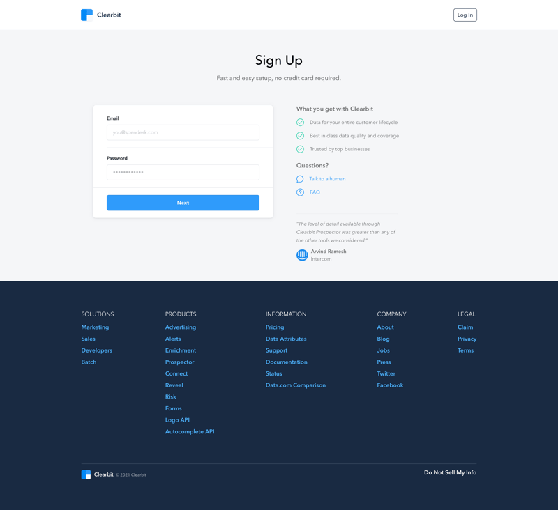 Clearbit
			    ux ui design