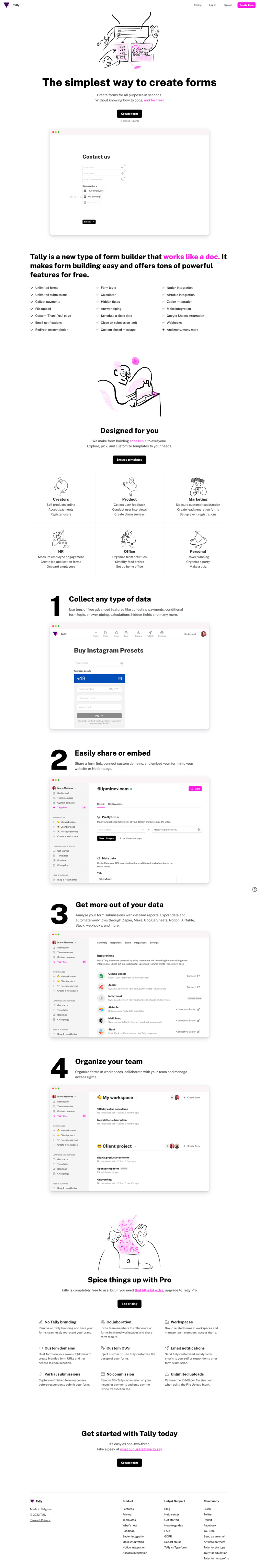 Tally
			      ux ui design