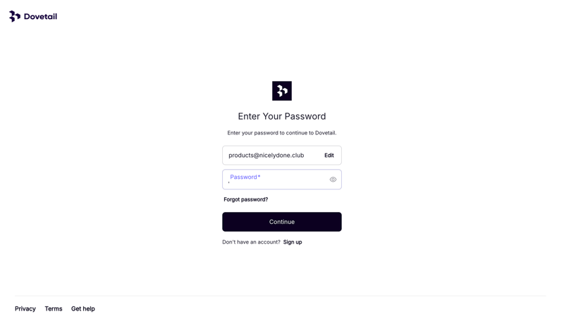 Dovetail screen example
