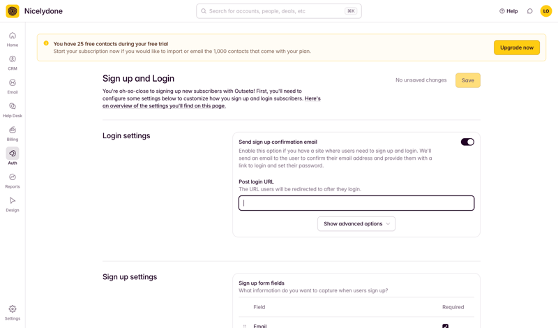 Outseta
			         ux ui design
