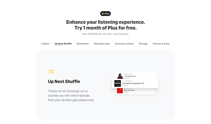 Pocket Casts screen example