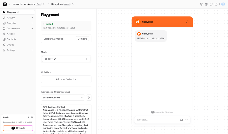Chatbase screen example