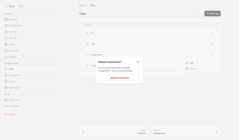 Maybe Finance screen example