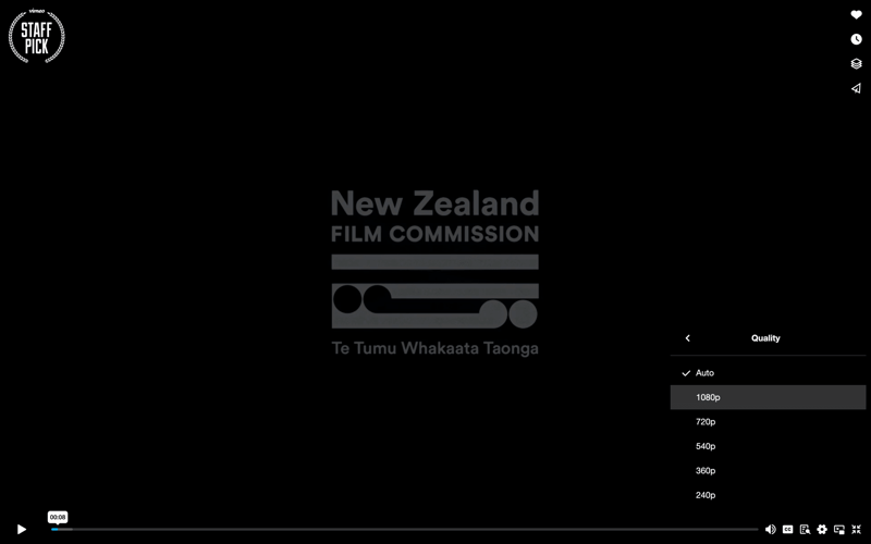 Vimeo screen example