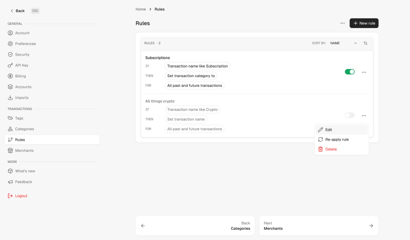Maybe Finance screen example