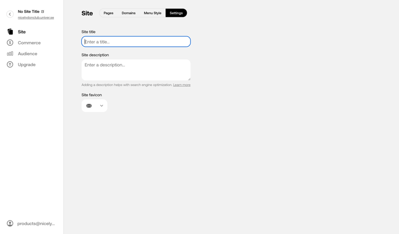 Universe screen example