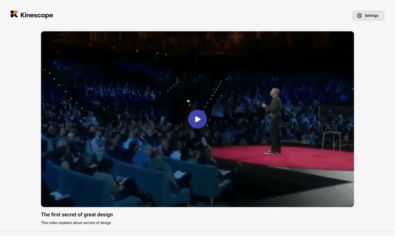 Kinescope screen example