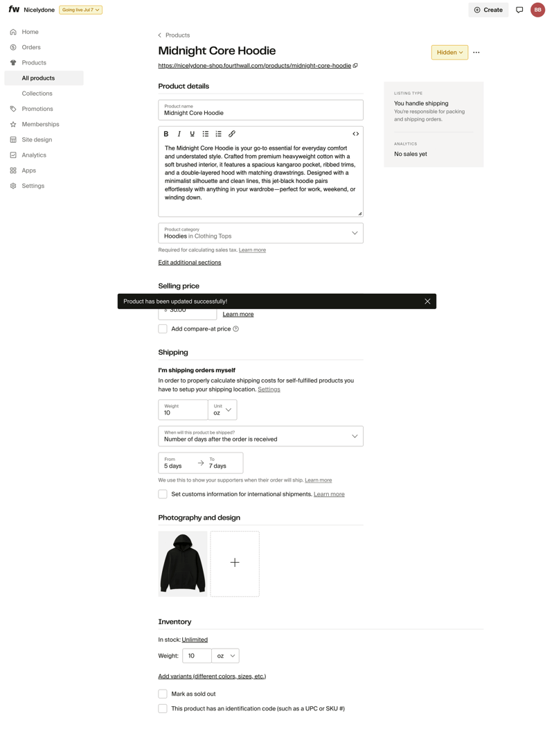 Fourthwall screen example