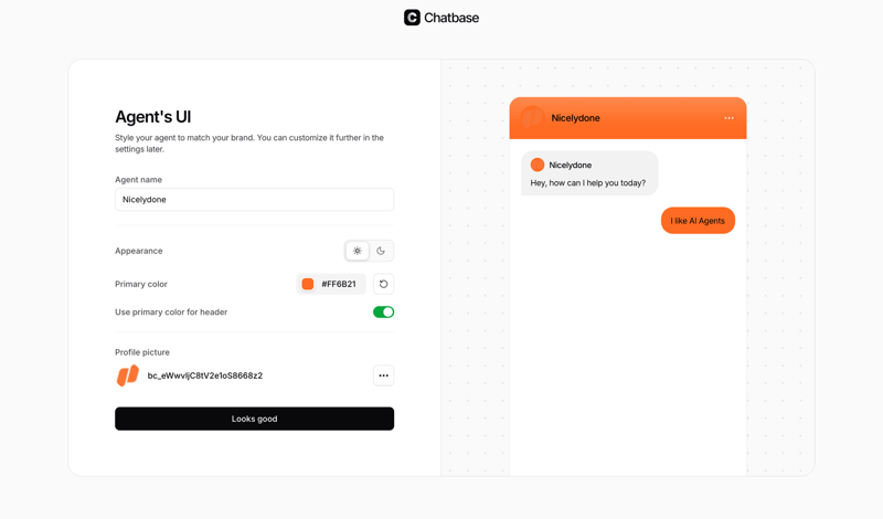 Chatbase screen example