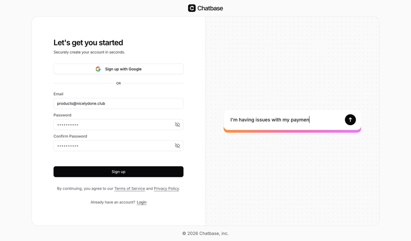 Chatbase screen example