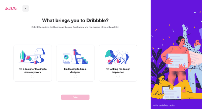 Dribbble
			   ux ui design