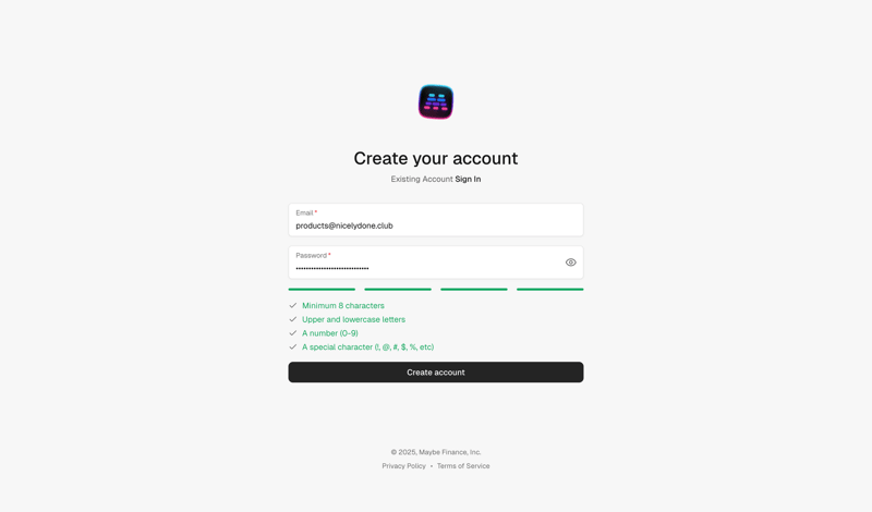 Maybe Finance screen example