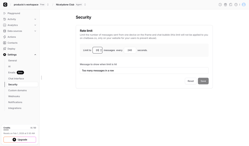 Chatbase screen example