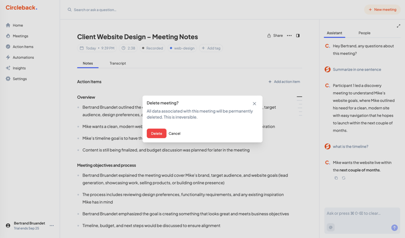 Circleback
			      ux ui design
