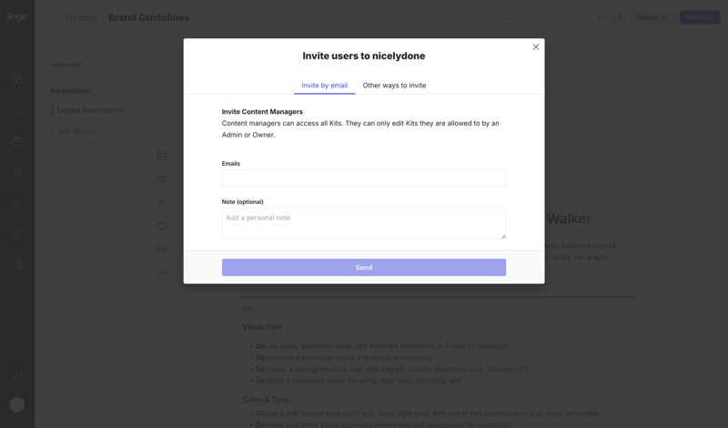 Lingo screen example